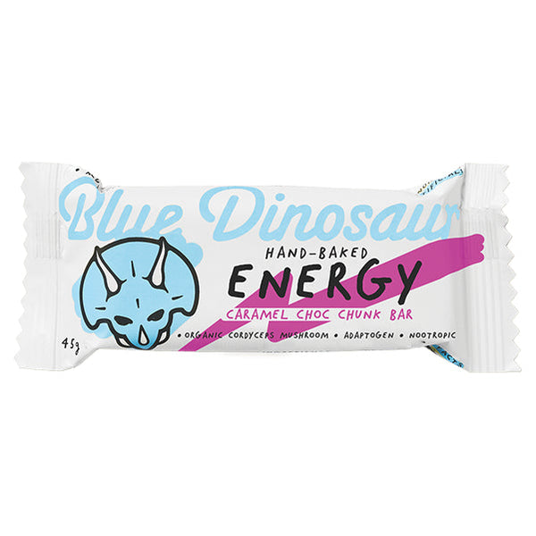 Blue Dinosaur Energy Bar Caramel Choc Chunk 45g