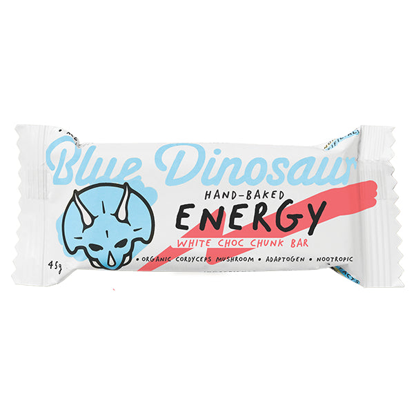 Blue Dinosaur Energy Bar White Choc Chunk 45g