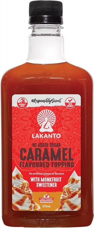 LAKANTO Caramel Flavoured Topping Monkfruit Sweetener 375ml