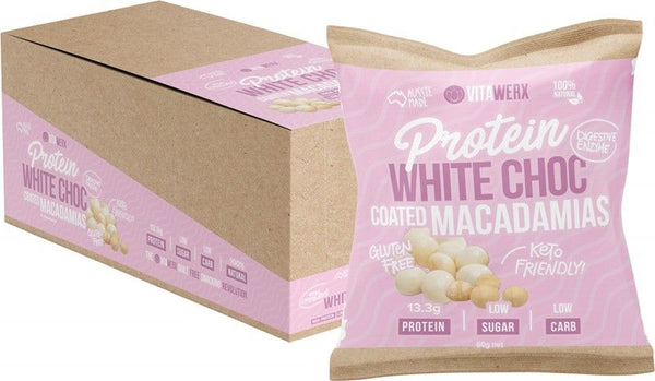 VITAWERX Protein White Chocolate Coated Macadamias 60g