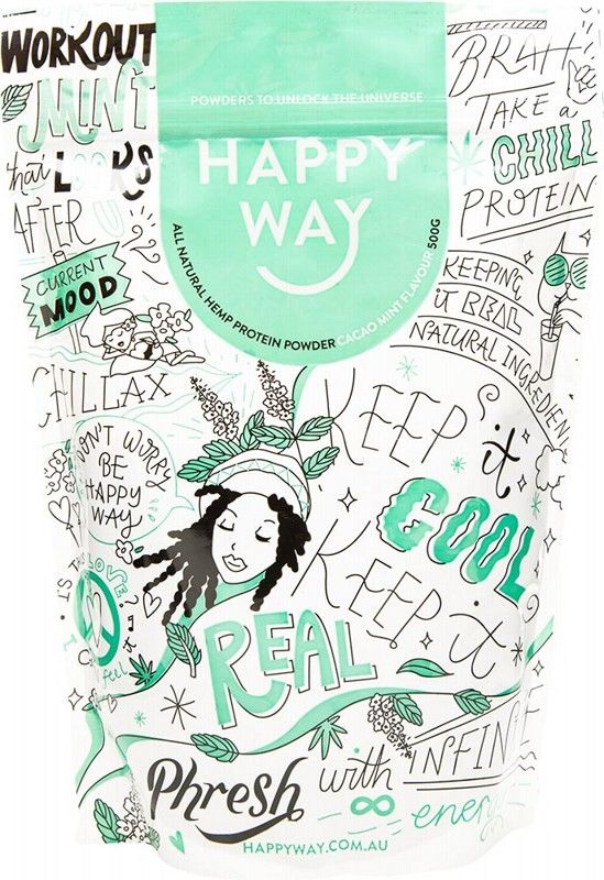 HAPPY WAY Hemp Protein Powder Cacao Mint 500g