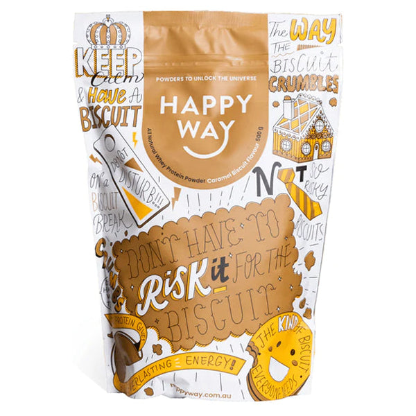 HAPPY WAY Whey Protein Powder Caramel Biscuit 500g