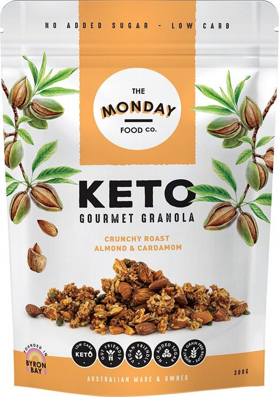 The Monday Food Co. Keto Granola Crunchy Roast Almond & Cardamon 300g
