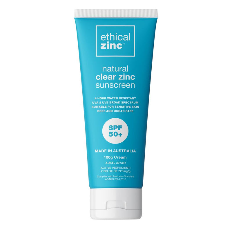 Ethical Zinc SPF50+ Natural Clear Zinc Sunscreen 100g