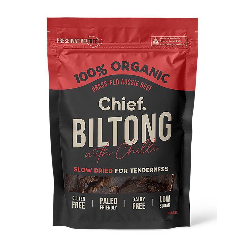 Chief Nutrition Chief Grass Fed Biltong - Beef & Chilli 30g