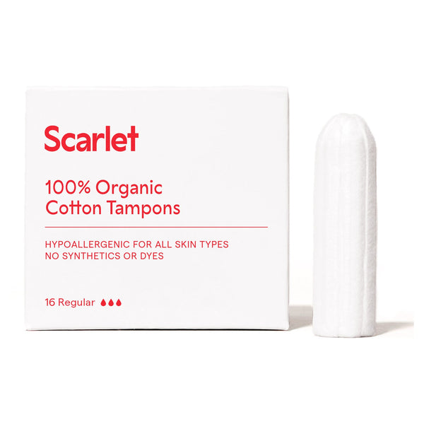 Scarlet 100% Organic Cotton Tampons 16 Regular
