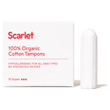 Scarlet 100% Organic Cotton Tampons 16 Super