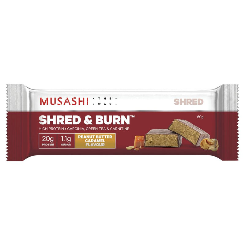 Musashi Shred & Burn Peanut Butter Caramel 60g X 12