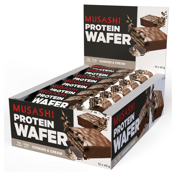 Musashi Protein Wafer Cookies & Cream 40g x 12
