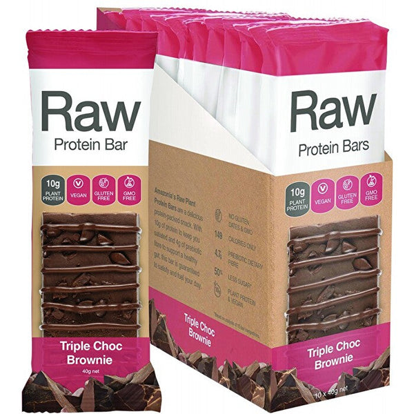 Amazonia Raw Protein Bar Triple Choc Brownie 40g x 10 Display