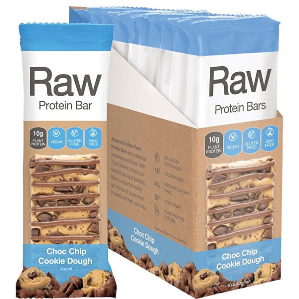 Amazonia Raw Protein Bar Choc Chip Cookie Dough 40g x 10 Display