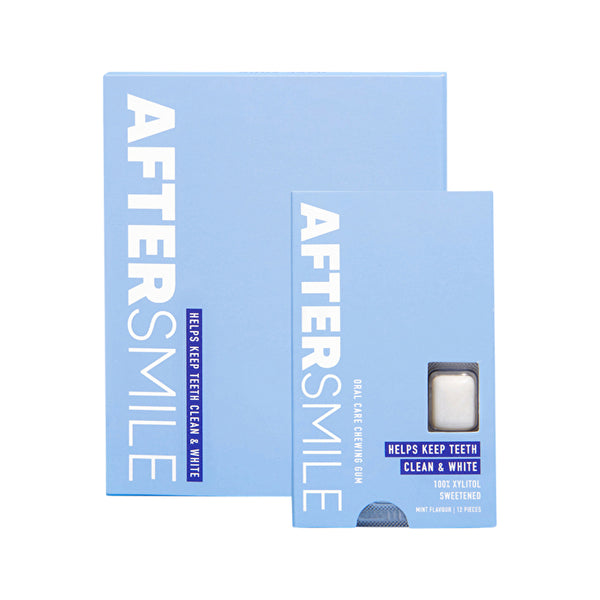 Aftersmile Oral Care Chewing Gum (Clean & White Teeth) Mint Sleeve x 10 Display 12 Piece
