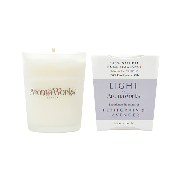 AromaWorks Light Candle Petitgrain & Lavender Small 75g