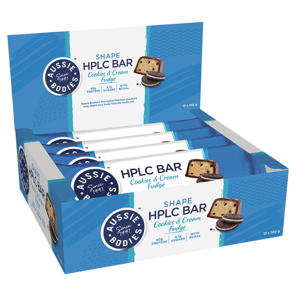 Aussie Bodies HPLC Bar Cookies & Cream 100g x 12