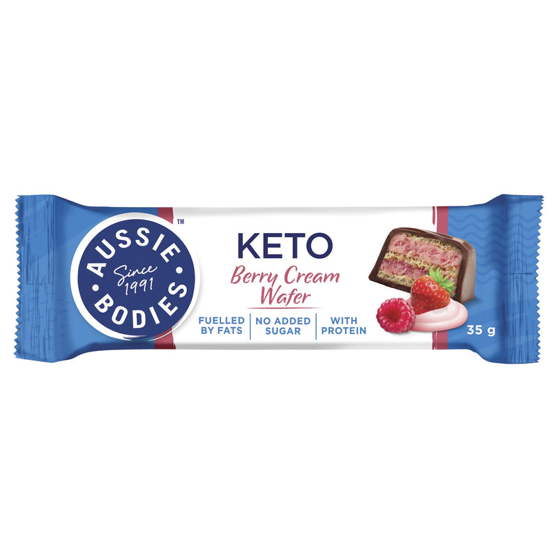 Aussie Bodies Keto Wafer Berry Cream 35g x 12