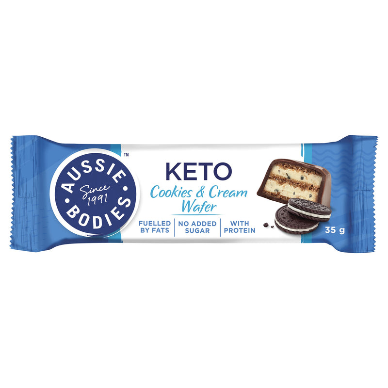 Aussie Bodies Keto Wafer Cookies & Cream 35g x 12