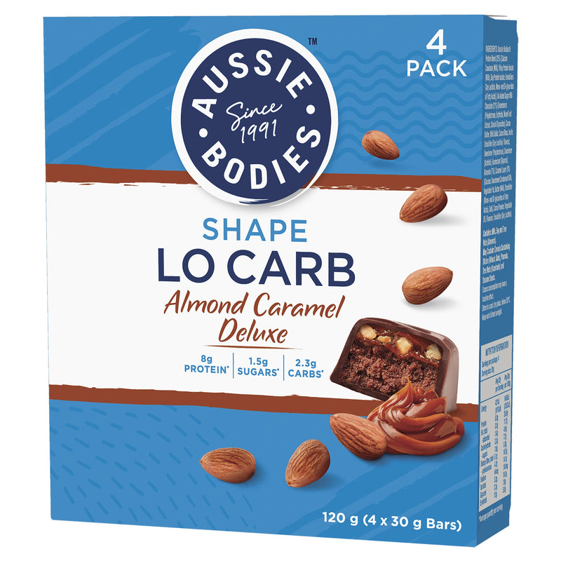 Aussie Bodies Lo Carb Almond Caramel Deluxe 30g x 4