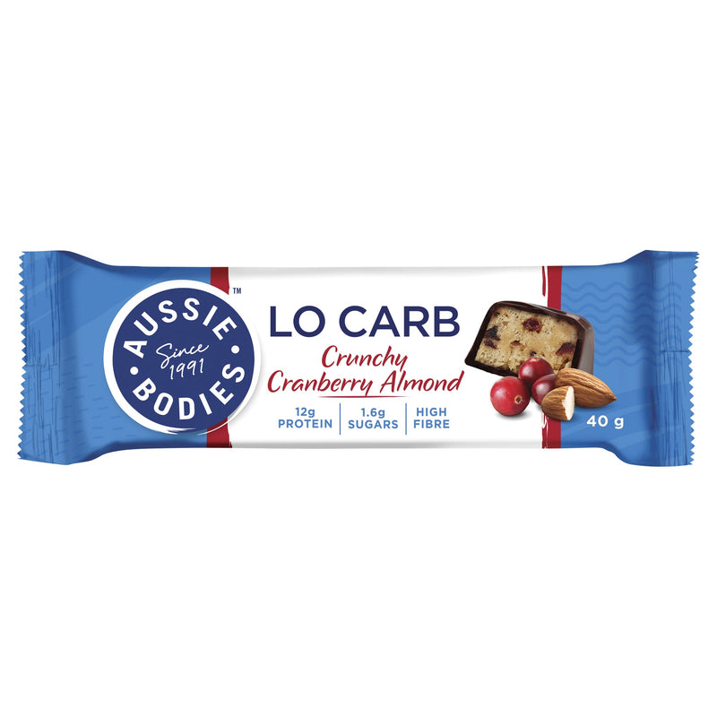 Aussie Bodies Lo Carb Crunchy Cranberry Almond 40g x 12