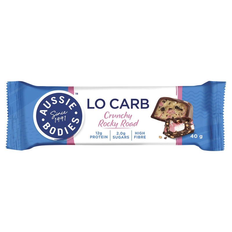 Aussie Bodies Lo Carb Crunchy Rocky Road 40g x 12