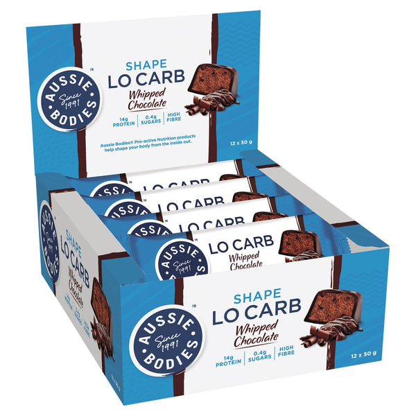 Aussie Bodies Lo Carb Whipped Chocolate 50g Box of 12