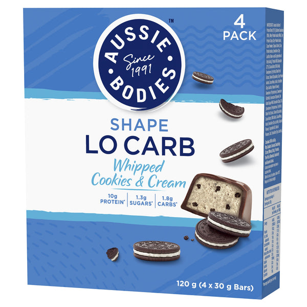 Aussie Bodies Lo Carb Whipped Cookies & Cream 30g x 4