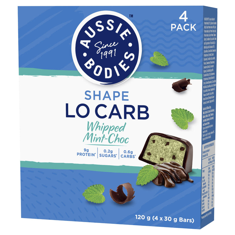 Aussie Bodies Lo Carb Whipped Mint Choc 30g x 4