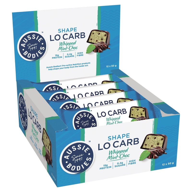 Aussie Bodies Lo Carb Whipped Mint-Choc 50g Box of 12