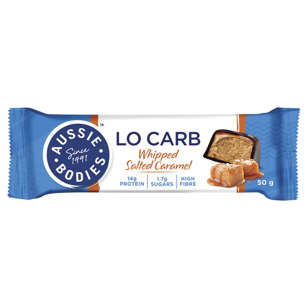 Aussie Bodies Lo Carb Whipped Salted Caramel 50g x 12