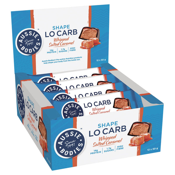 Aussie Bodies Lo Carb Whipped Salted Caramel 50g x 12