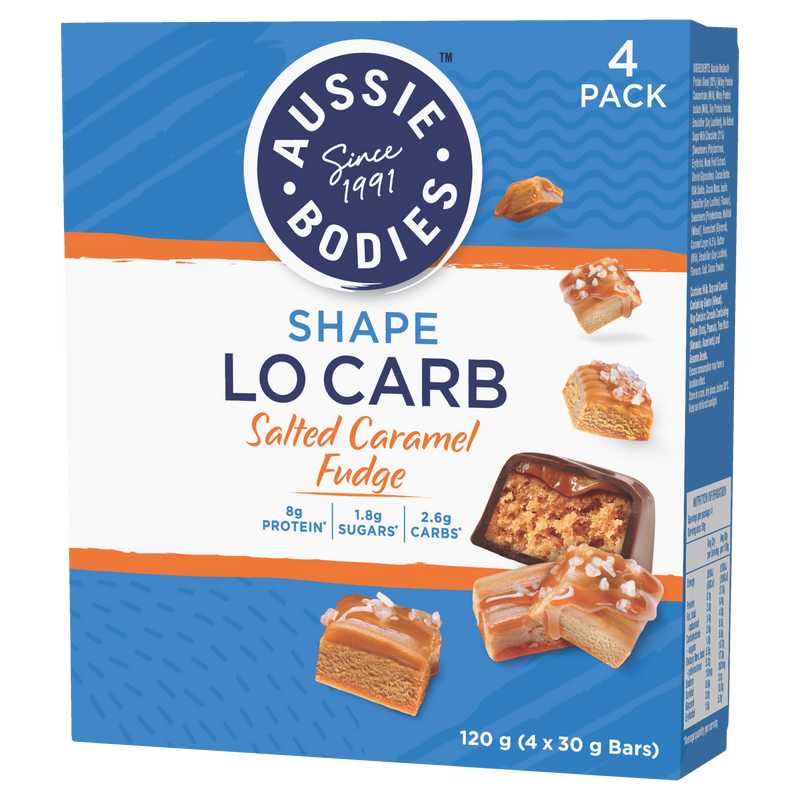 Aussie Bodies Lo Carb Salted Caramel Fudge 30g x 4