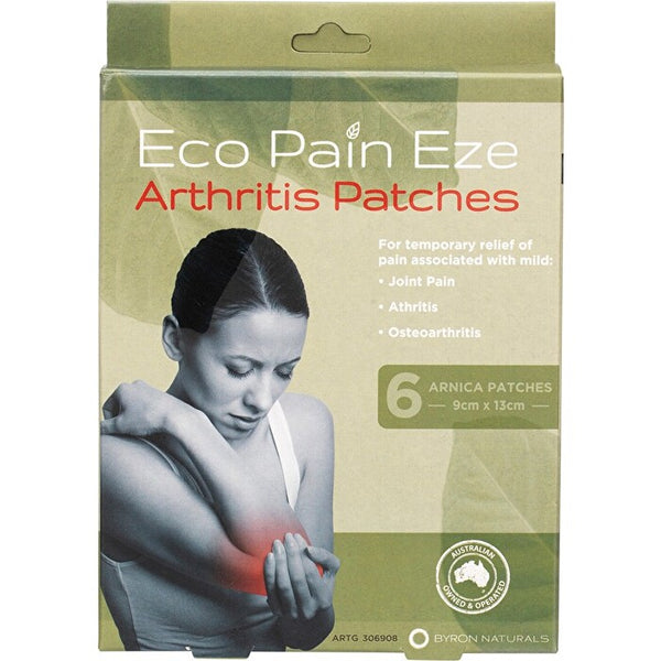 BYRON NATURALS Byron Naturals Eco Pain Arthritis Patches (Arnica Patches - 9cm x 13cm) x 6 Pack