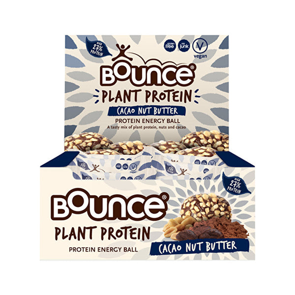 Bounce 'Plant Protein' Protein Energy Balls Cacao Nut Butter 40g x 12 Display