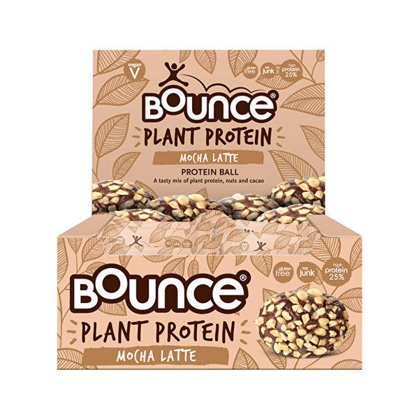 Bounce 'Plant Protein' Protein Energy Balls Mocha Latte 40g x 12 Display