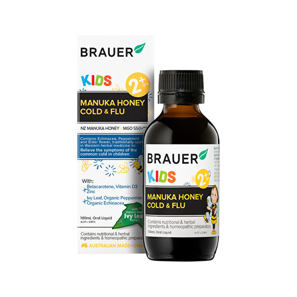 Brauer Kids Manuka Honey Cold & Flu (2+ years) 100ml