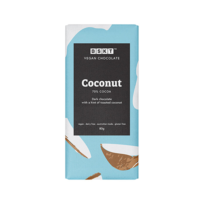 BSKT Vegan Chocolate Slab Coconut 80g x 12 Display