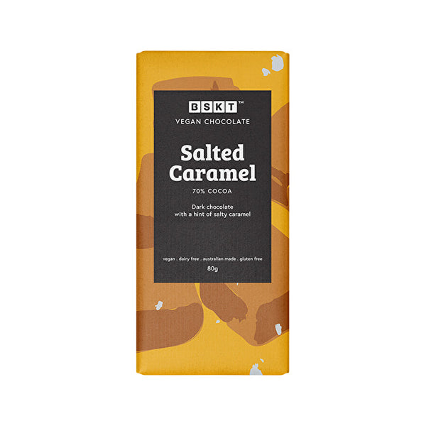 BSKT Vegan Chocolate Slab Salted Caramel 80g x 12 Display