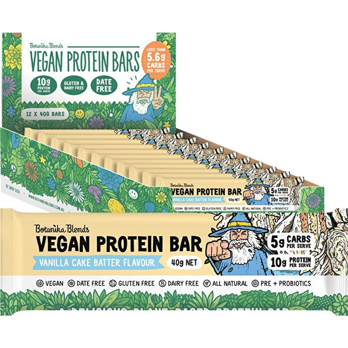 Botanika Blends Vegan Protein Bars Vanilla Cake Batter 12x40g