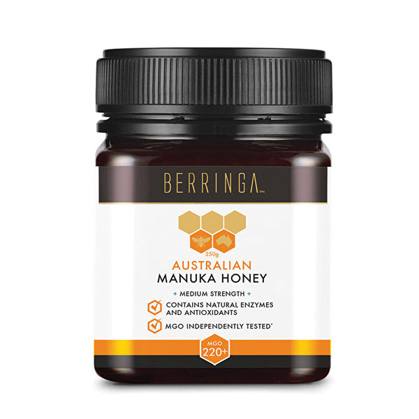 BERRINGA HONEY Berringa Aust Manuka Honey Medium Strength (MGO 220+) 250g