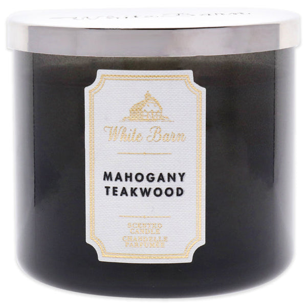 Bath and Body Works White Barn Mahogany Teakwood Scented Candle by Bath and Body Works for Unisex - 14.5 oz Candle