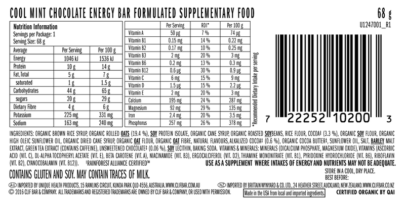 CLIF Energy Bar Chocolate Chip 68g