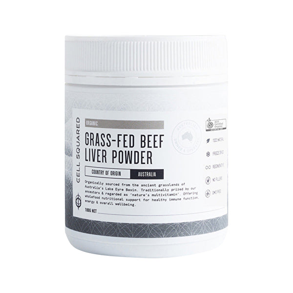 Cell Squared Organic Grass-Fed Beef Liver Powder 180g