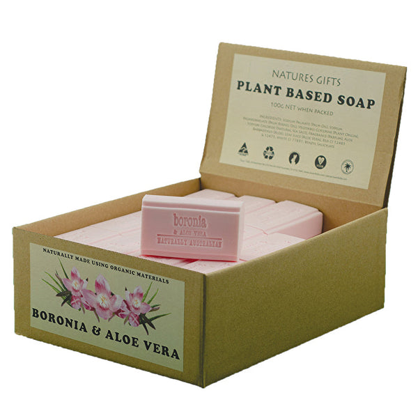 Clover Fields Natures Gifts Plant Based Soap Boronia & Aloe Vera 100g x 36 Display