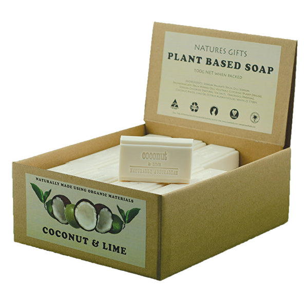 Clover Fields Natures Gifts Plant Based Soap Coconut & Lime 100g x 36 Display