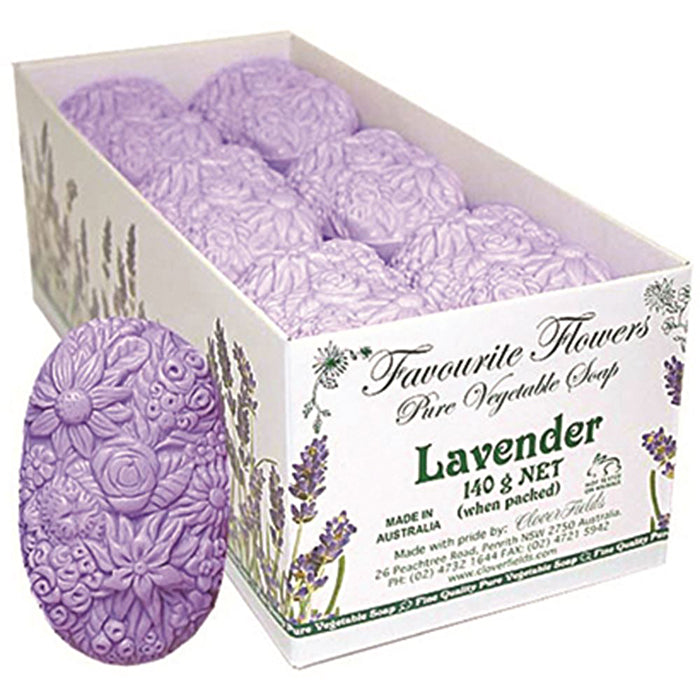 Clover Fields Favourite Flower (Pure Vegetable Soap) Lavender 140g x 12 Display