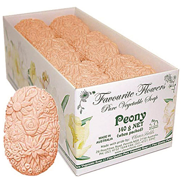 Clover Fields Favourite Flower (Pure Vegetable Soap) Peony 140g x 12 Display