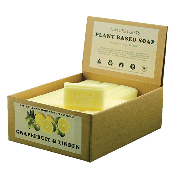 Clover Fields Natures Gifts Plant Based Soap Grapefruit & Linden 100g x 36 Display