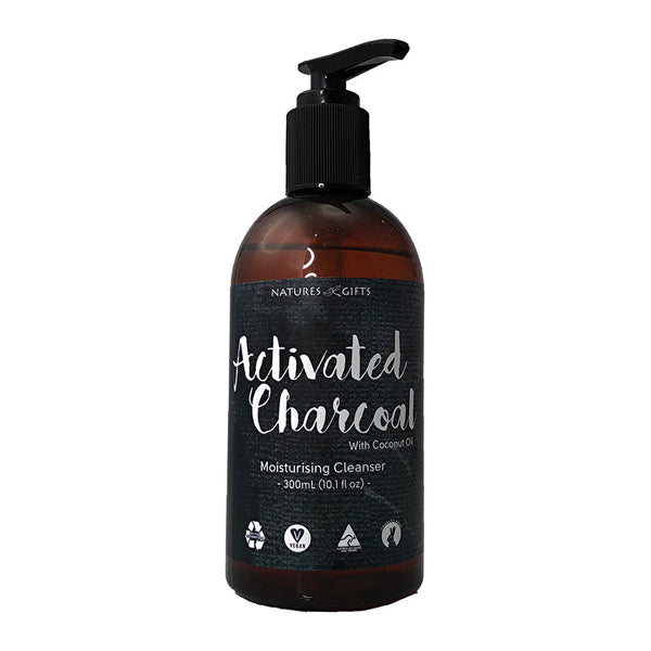Clover Fields Natures Gifts Activated Charcoal with Coconut Oil Moisturising Cleanser 300ml