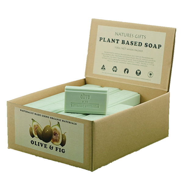 Clover Fields Natures Gifts Plant Based Soap Olive & Fig 100g x 36 Display