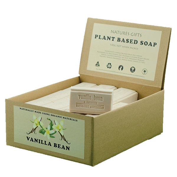 Clover Fields Natures Gifts Plant Based Soap Vanilla Bean 100g x 36 Display