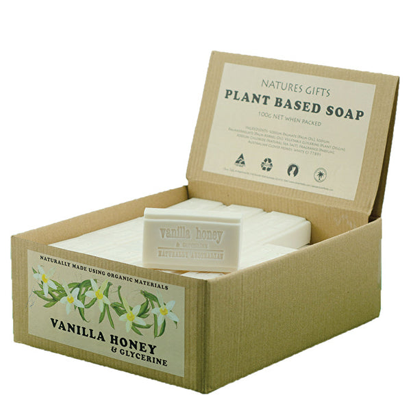 Clover Fields Natures Gifts Plant Based Soap Vanilla Honey & Glycerine 100g x36 Display